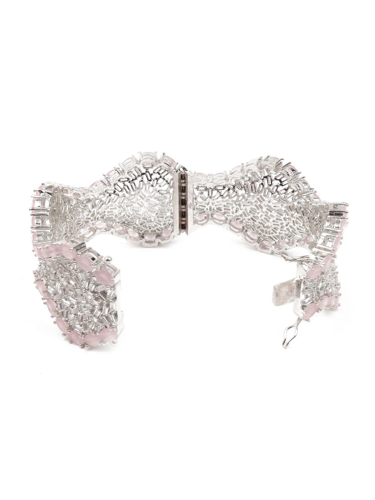 Odette Women Silver And Pink Embellished Imitation Bracelet - Image 6