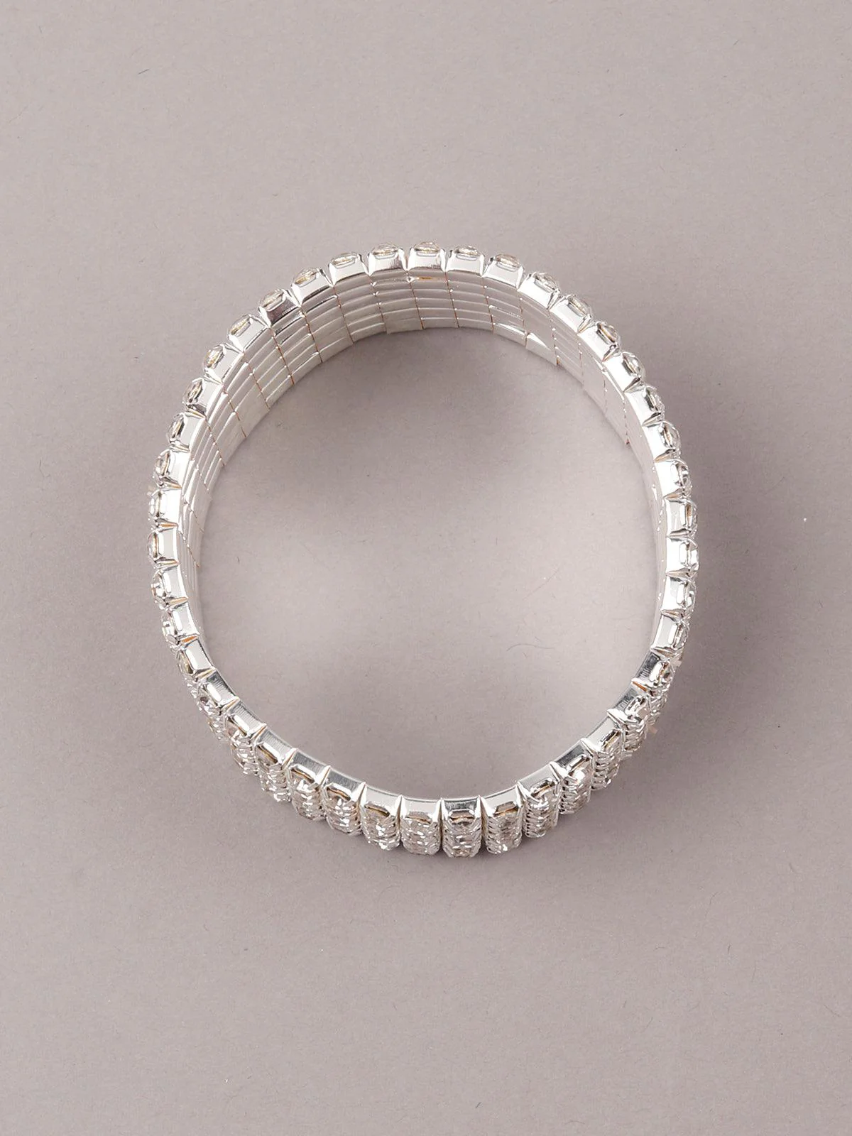 Odette Silver Artifical Diamond Embellished Bracelet For Women - Image 6