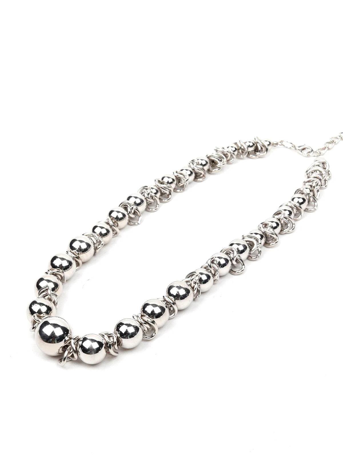 Odette Women Silver Classic Rounded Metal Necklace - Image 4