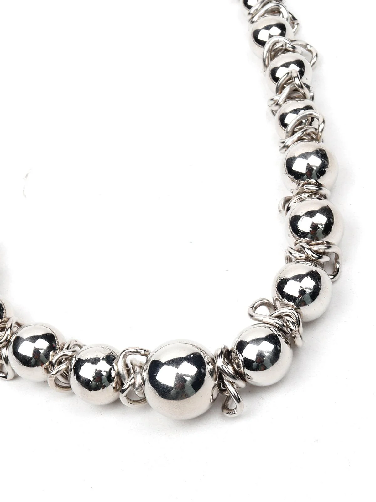 Odette Women Silver Classic Rounded Metal Necklace - Image 5