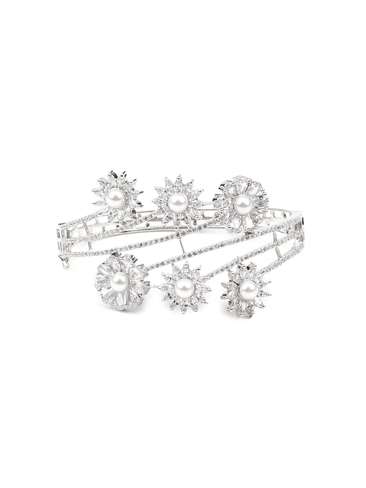 Odette Women Silver Diamante Gorgeous Bracelet - Image 3
