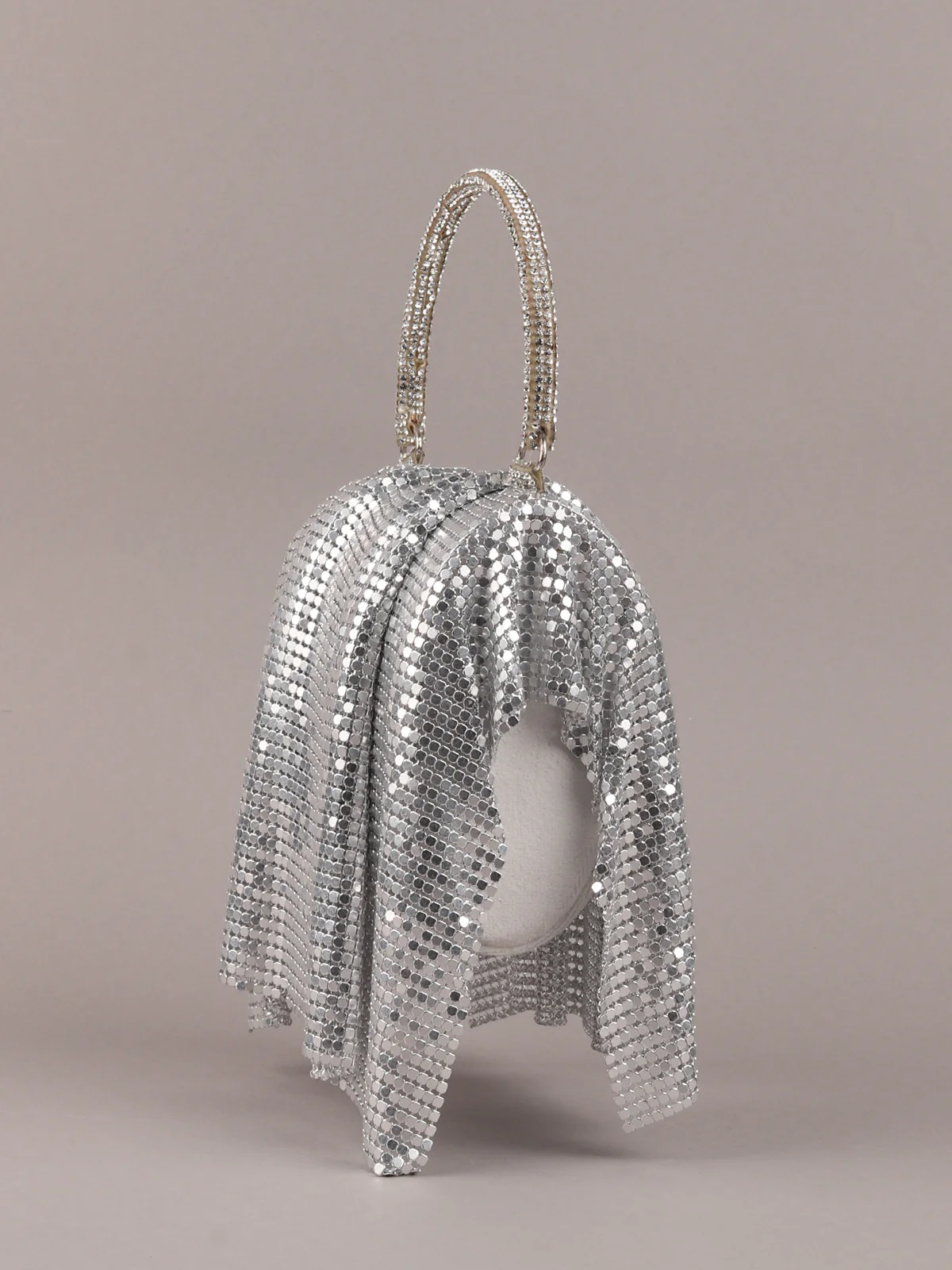 Odette Women Silver Metal Embellished Clutch - Image 4