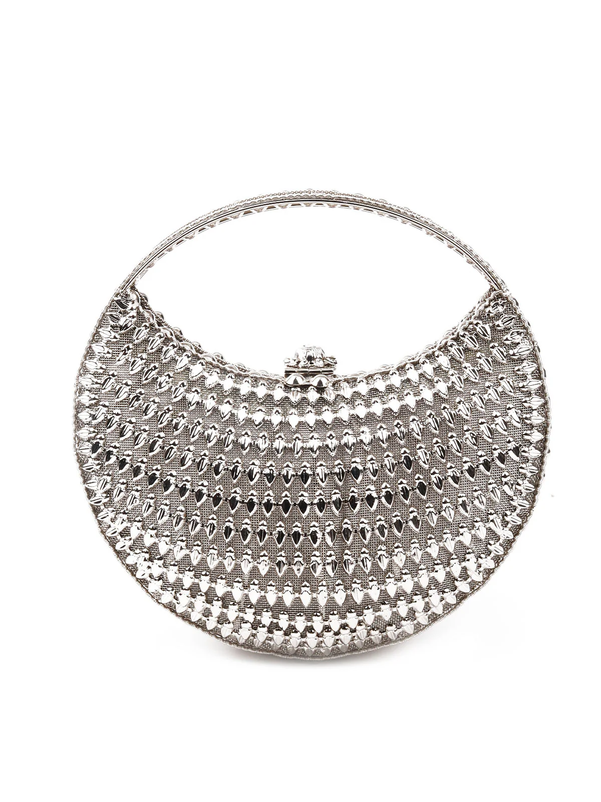 Odette Women Silver Metallic Clutch Bag - Image 5