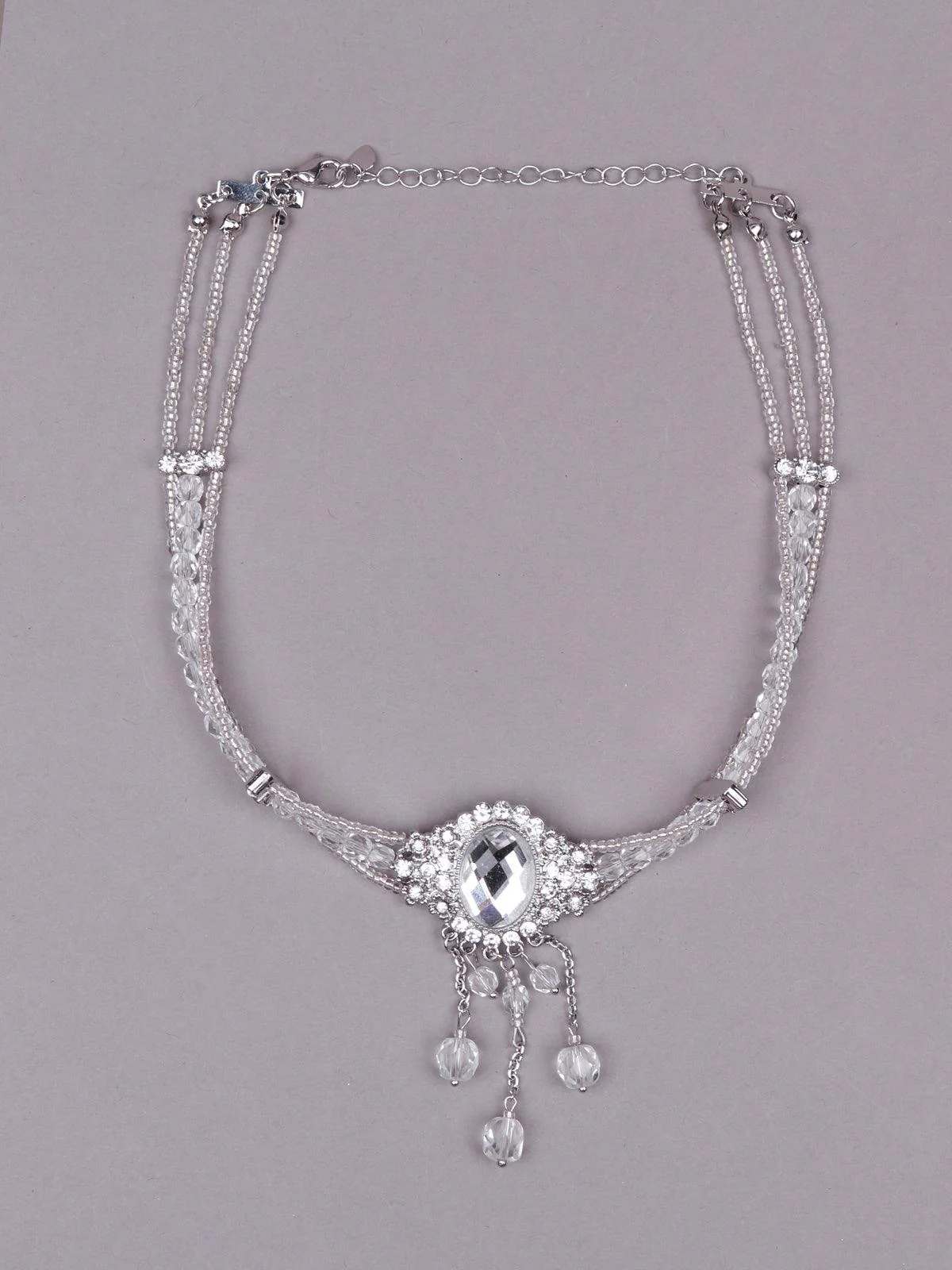 Odette Silver Stunning Statement Necklace For Women - Image 3