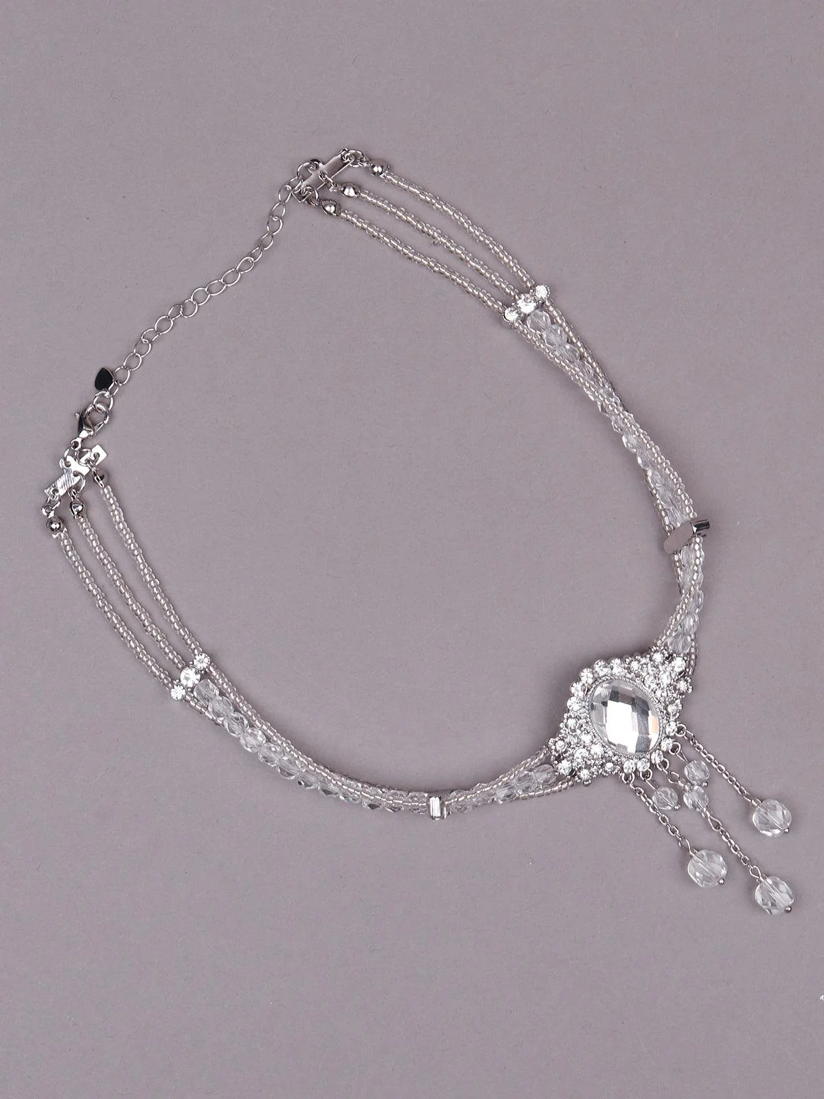 Odette Silver Stunning Statement Necklace For Women - Image 4