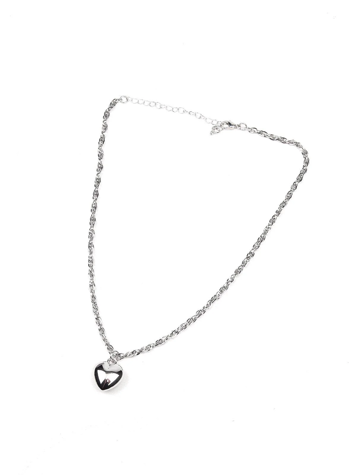 Odette Women Silver-Tone Heart Pendant Necklace - Image 2