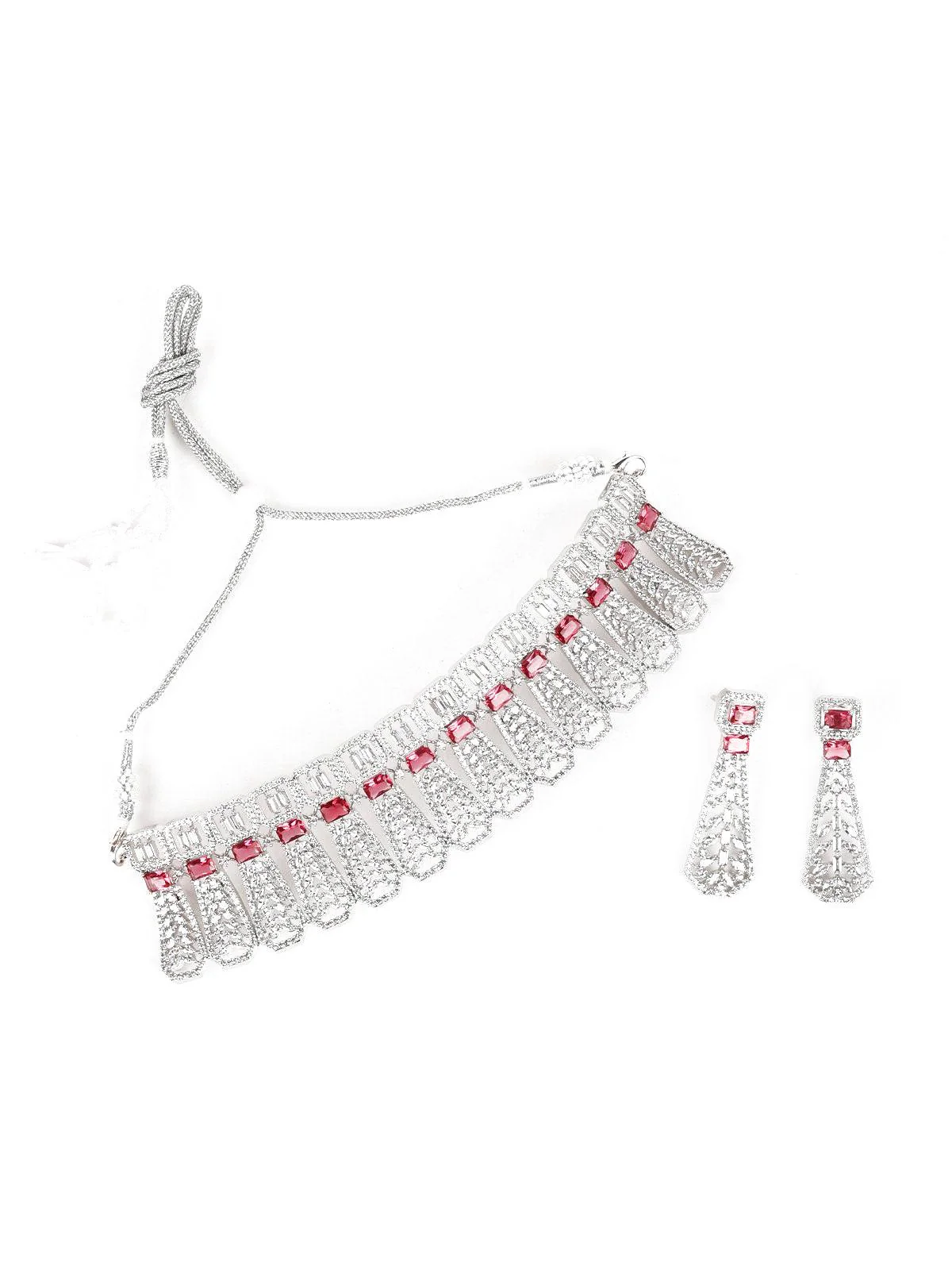 Odette Women Silver Pearls Necklace Set. - Image 3