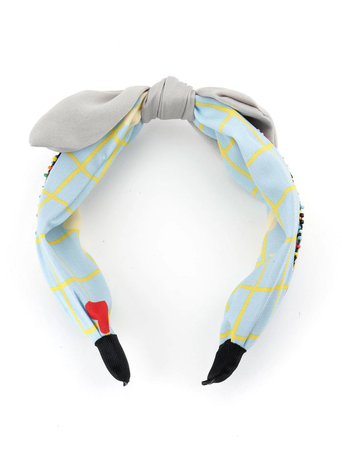 Odette Women Sky Blue Printed Hairband - Image 4