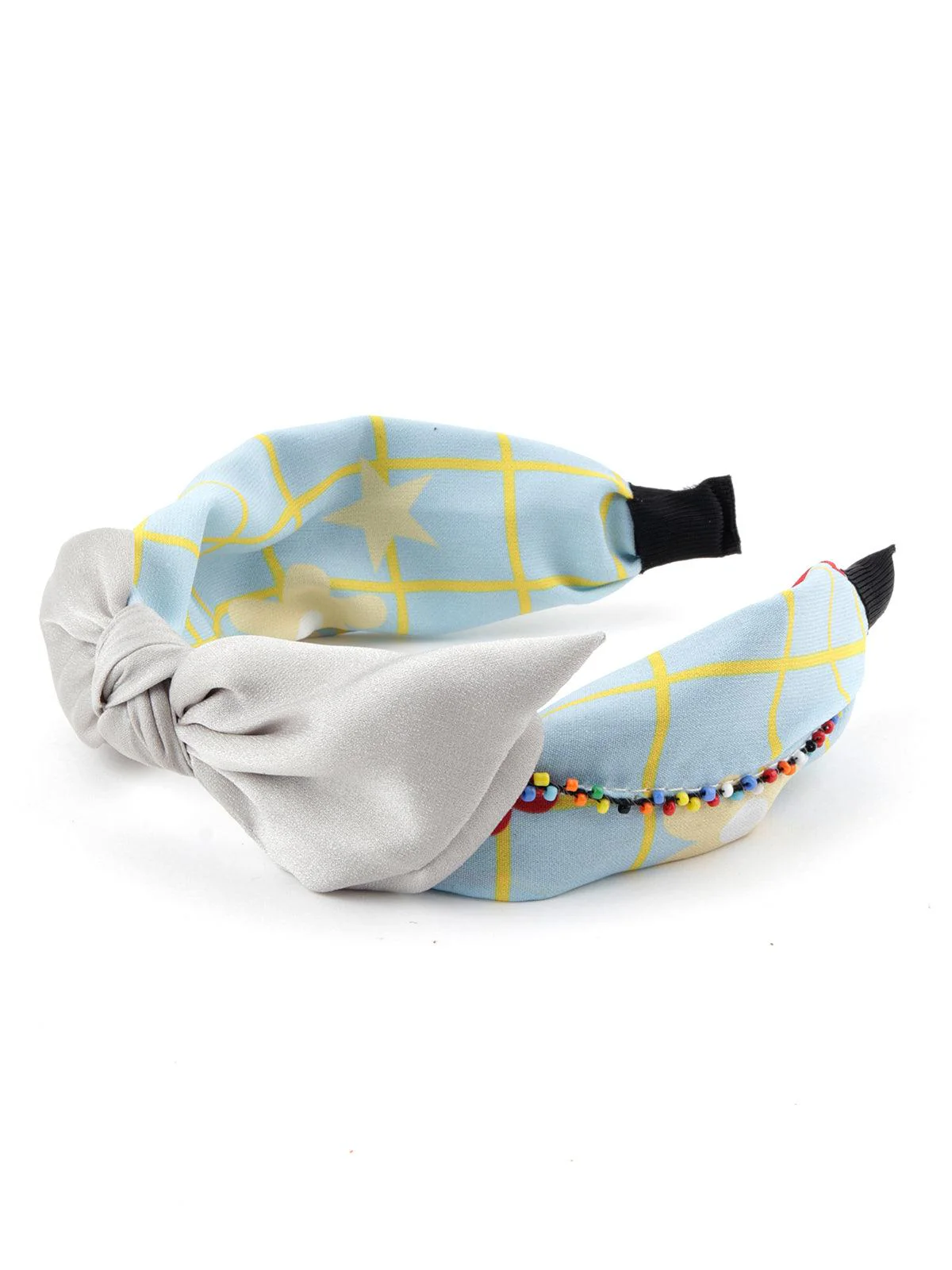 Odette Women Sky Blue Printed Hairband - Image 5