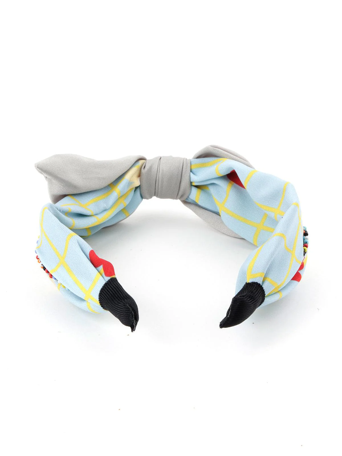Odette Women Sky Blue Printed Hairband - Image 6