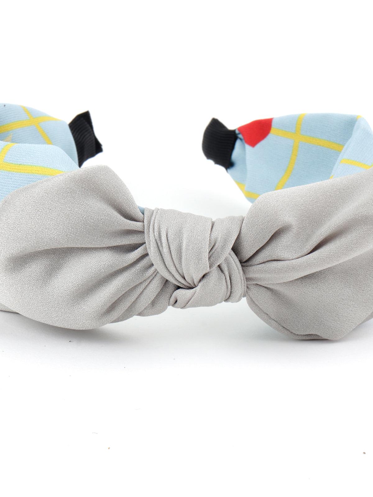 Odette Women Sky Blue Printed Hairband - Image 7