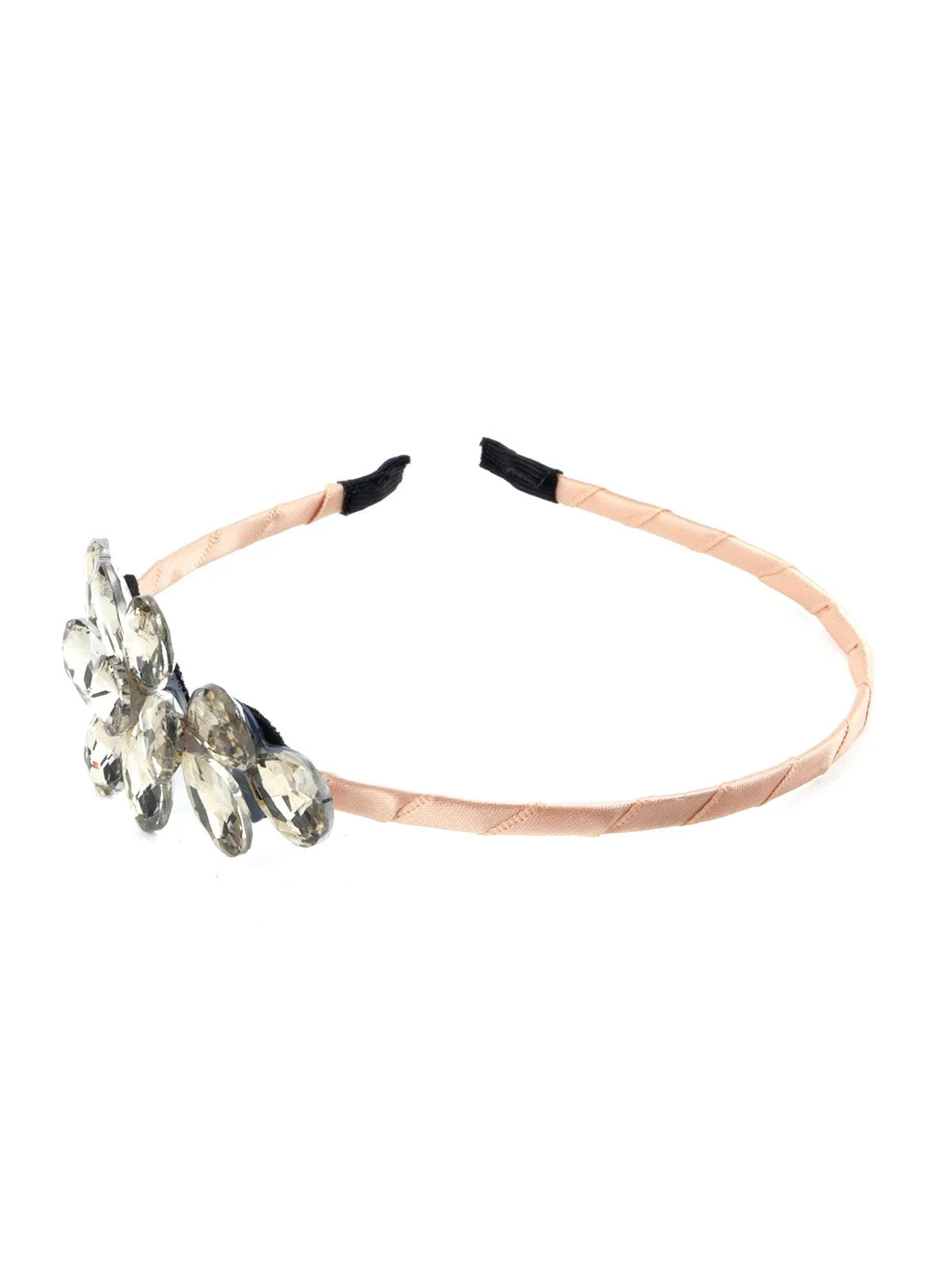 Odette Women Sleek Golden Embellished Hairband - Image 3