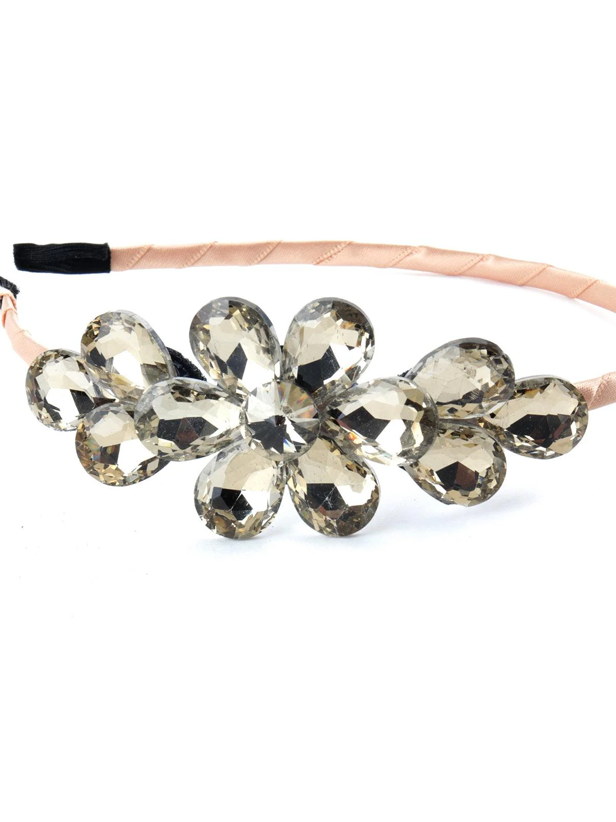 Odette Women Sleek Golden Embellished Hairband - Image 7