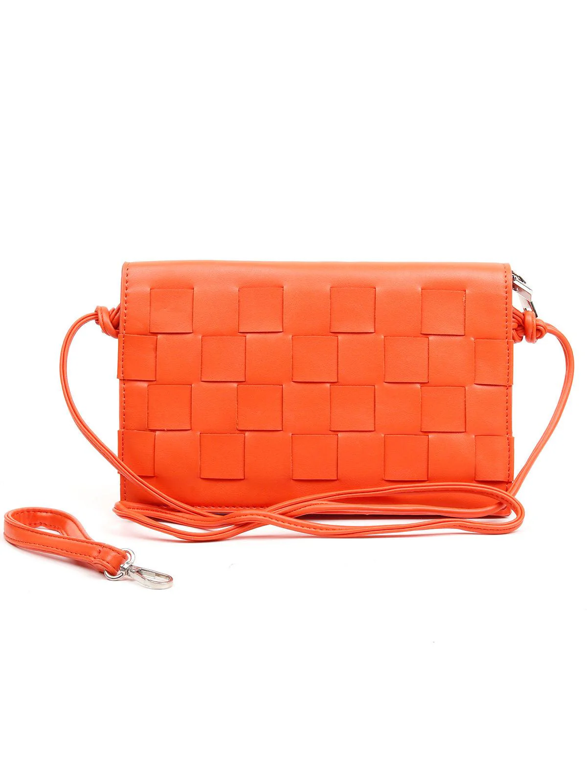 Odette Women Orange Colour Metal Sling Bag - Image 3