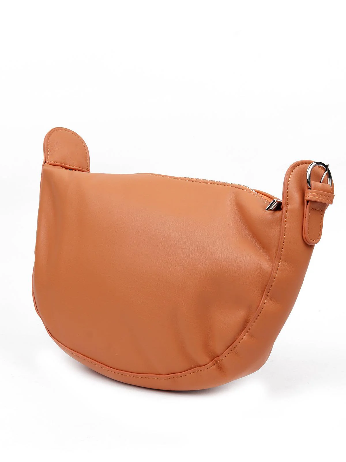 Odette Women Smooth Tan Scrunched Bag - Image 4