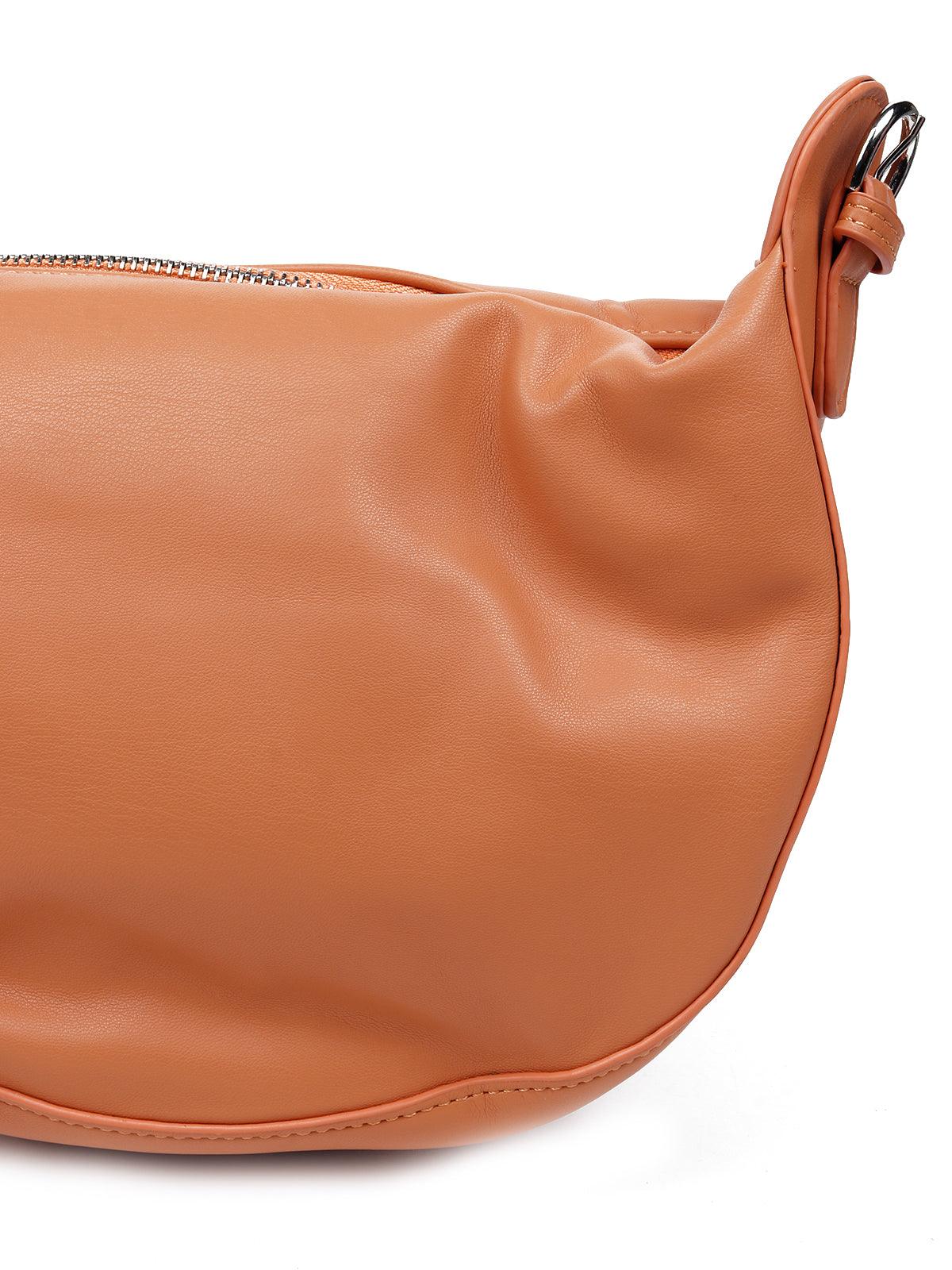 Odette Women Smooth Tan Scrunched Bag - Image 6