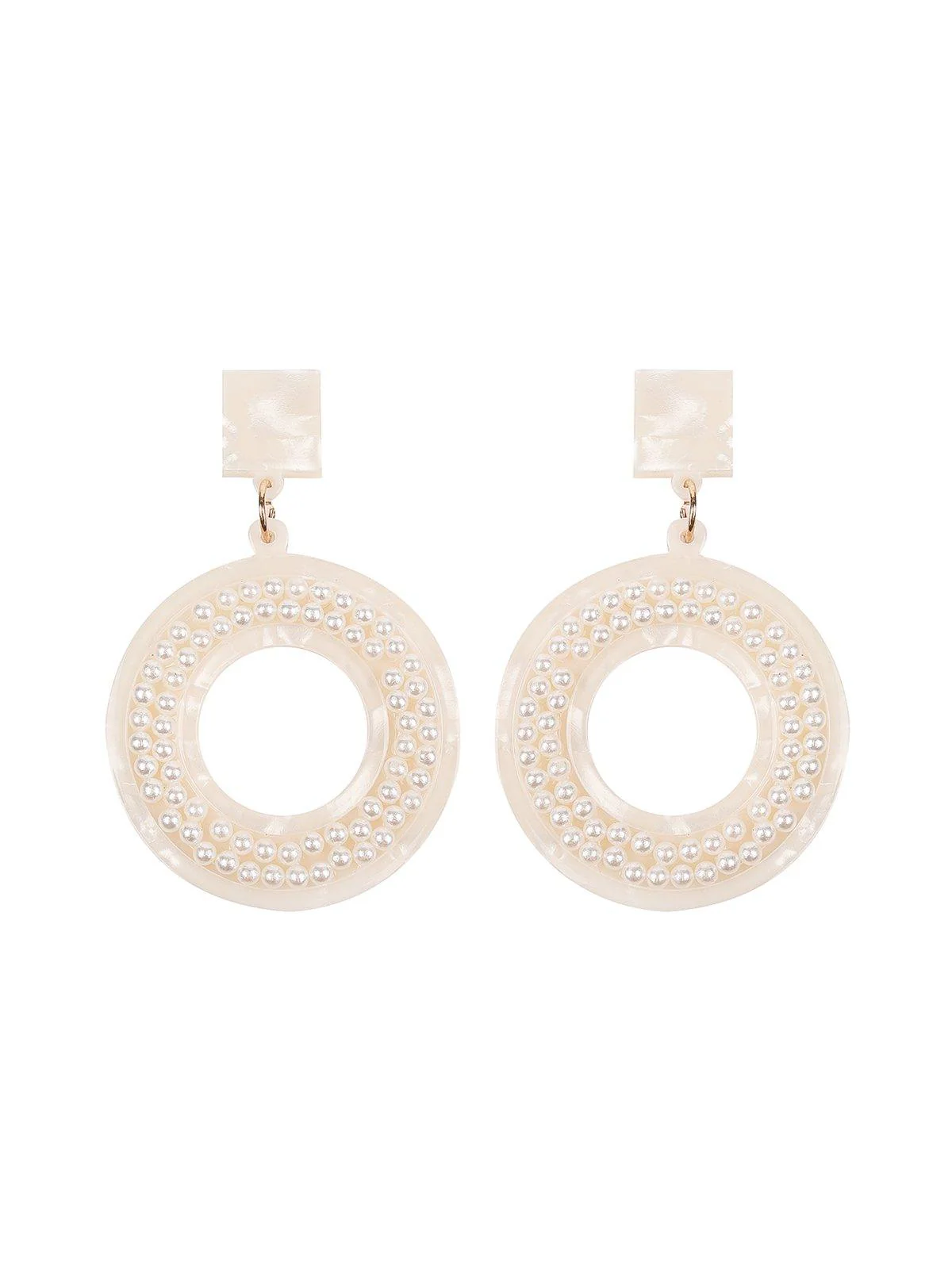 Odette Women White Metal Earrings - Image 3