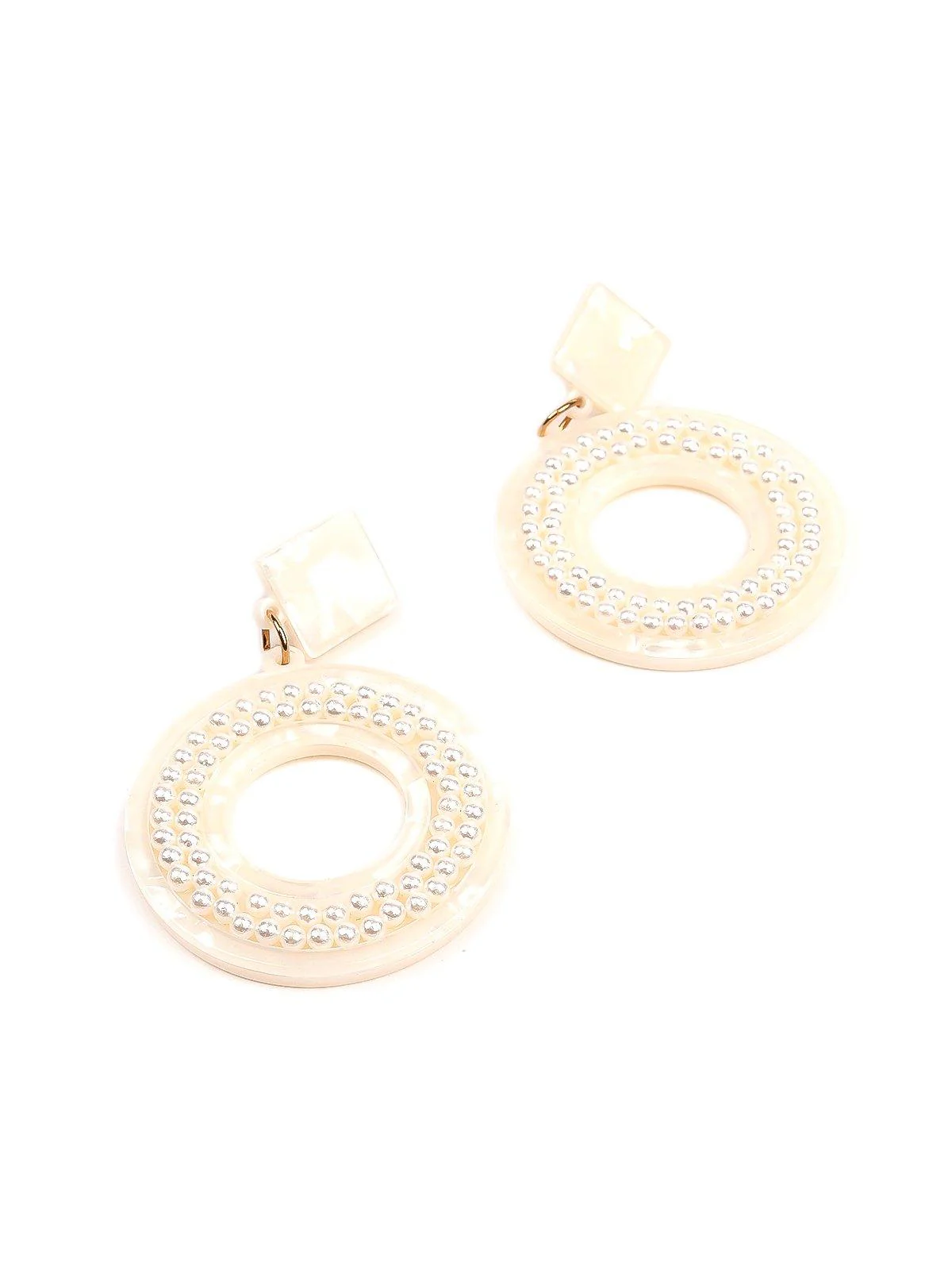 Odette Women White Metal Earrings - Image 5