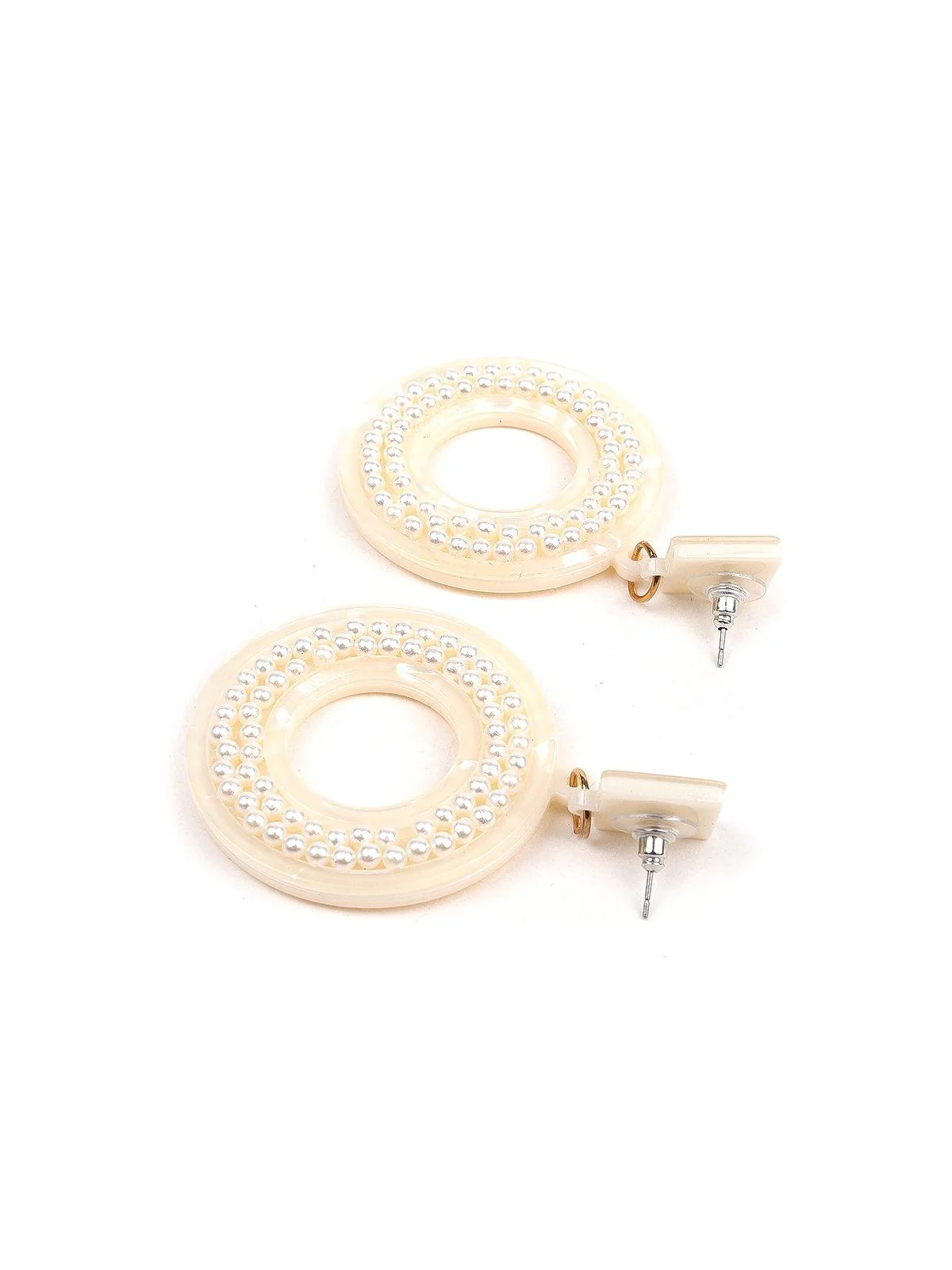 Odette Women White Metal Earrings - Image 6