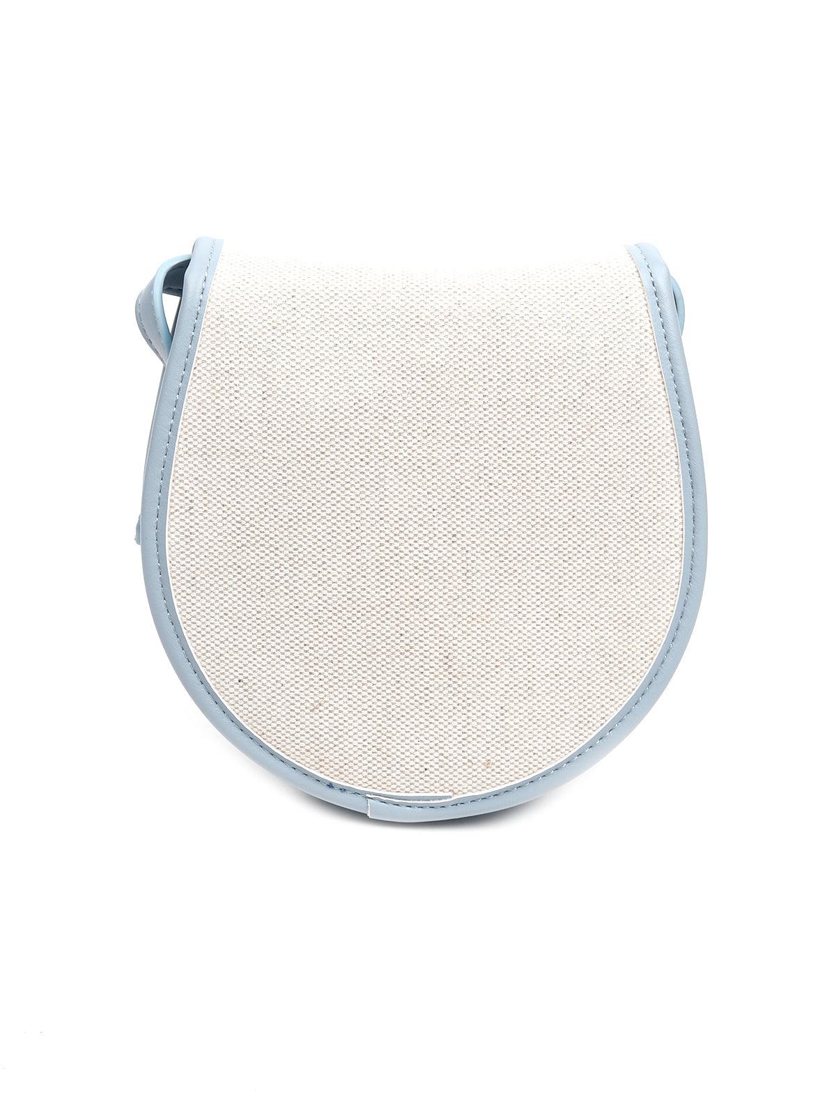 Odette Women Solid Dusk Blue Sling Bag - Image 5