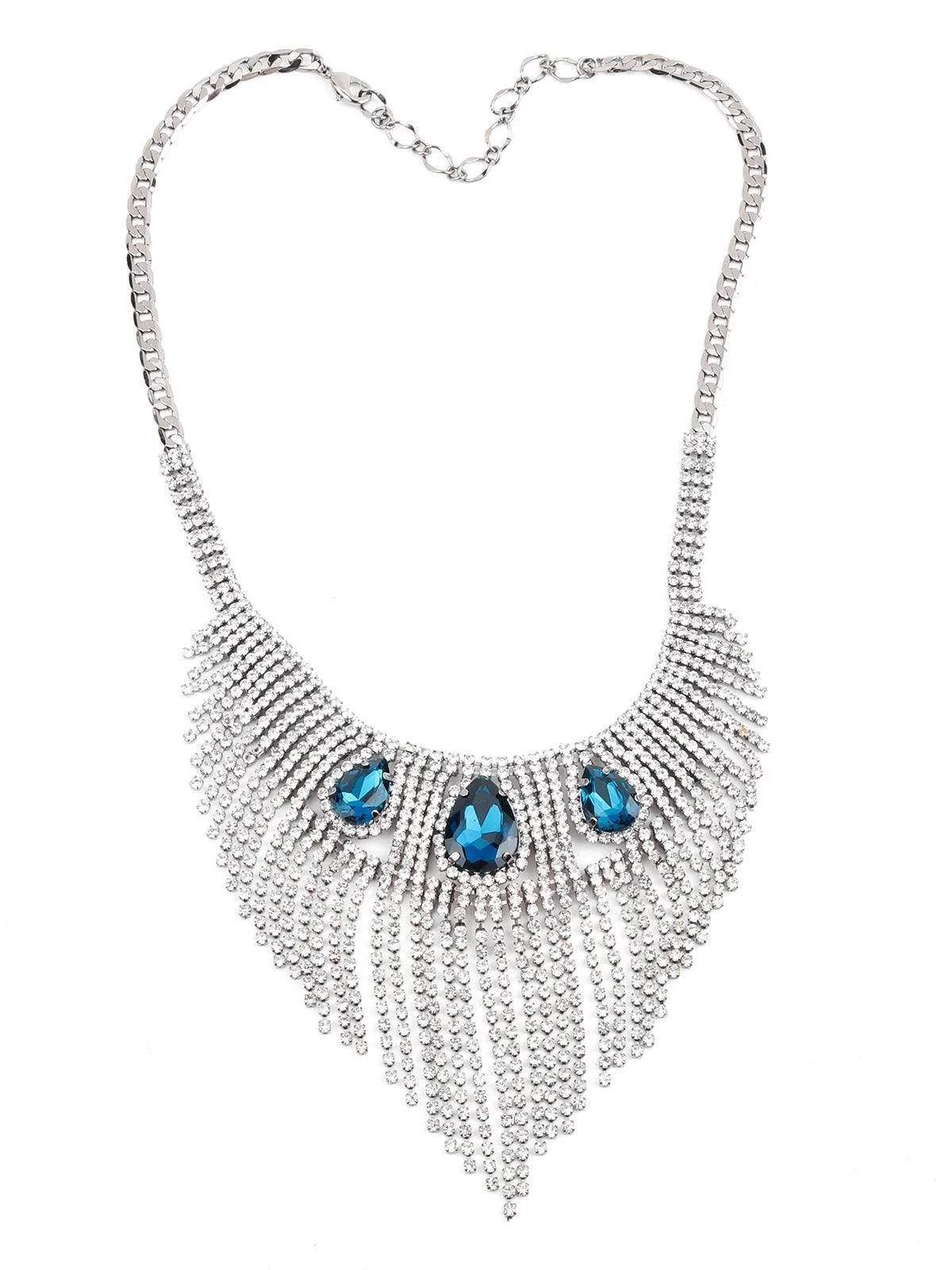 Odette Women Sophisticated Turquoise Fringe Necklace - Image 3