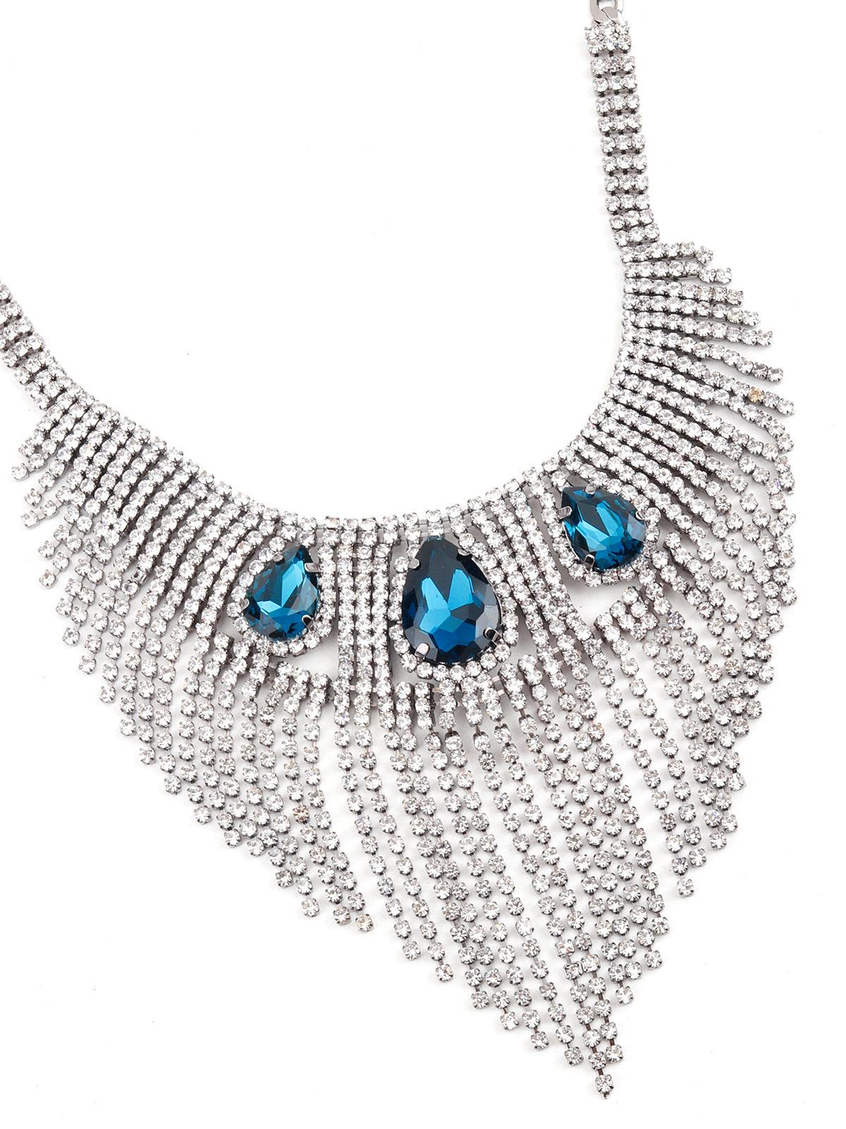 Odette Women Sophisticated Turquoise Fringe Necklace - Image 4