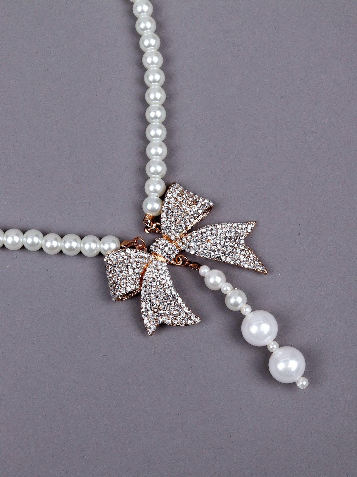 Odette Women White Metal Necklace - Image 5