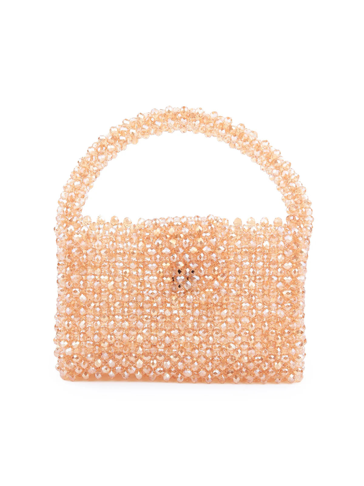 Odette Women Sparkling Golden Woven Beaded Clutch Bag - Image 3
