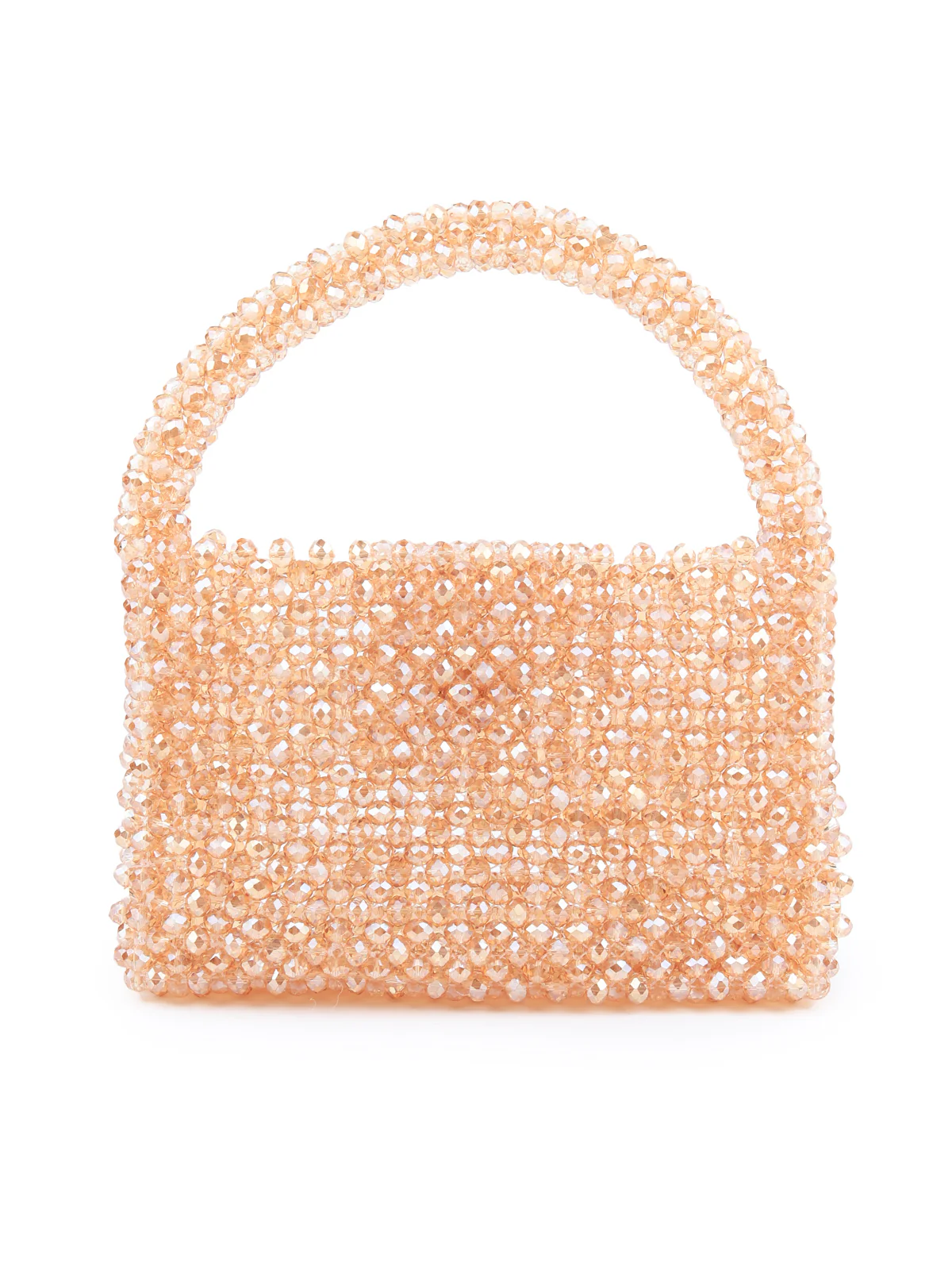 Odette Women Sparkling Golden Woven Beaded Clutch Bag - Image 5