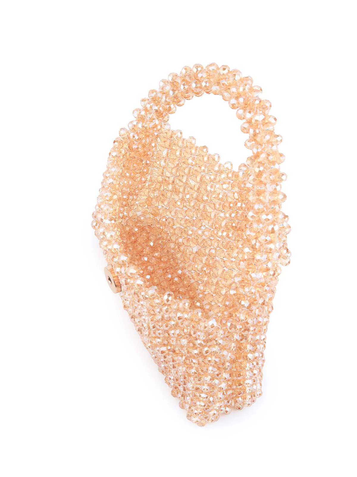 Odette Women Sparkling Golden Woven Beaded Clutch Bag - Image 6