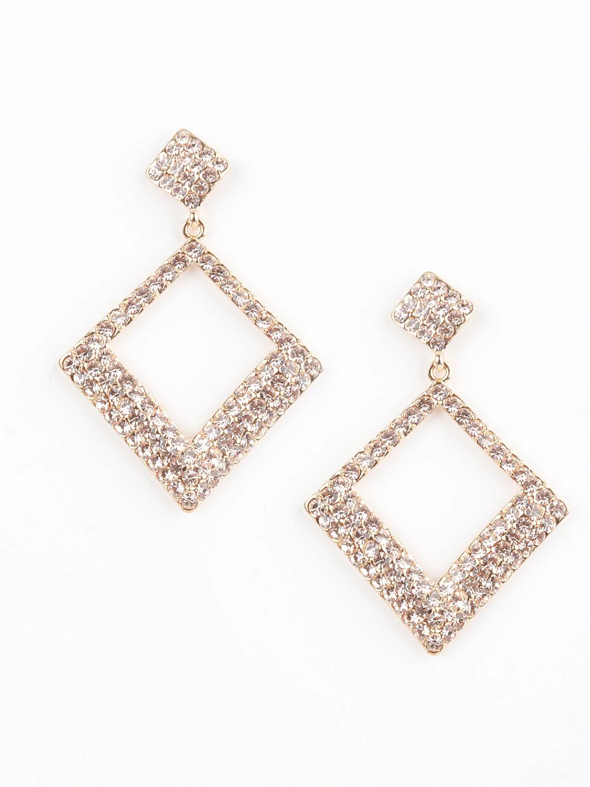 Odette Women Sparkling Square Crystal Dangling Earrings - Image 3