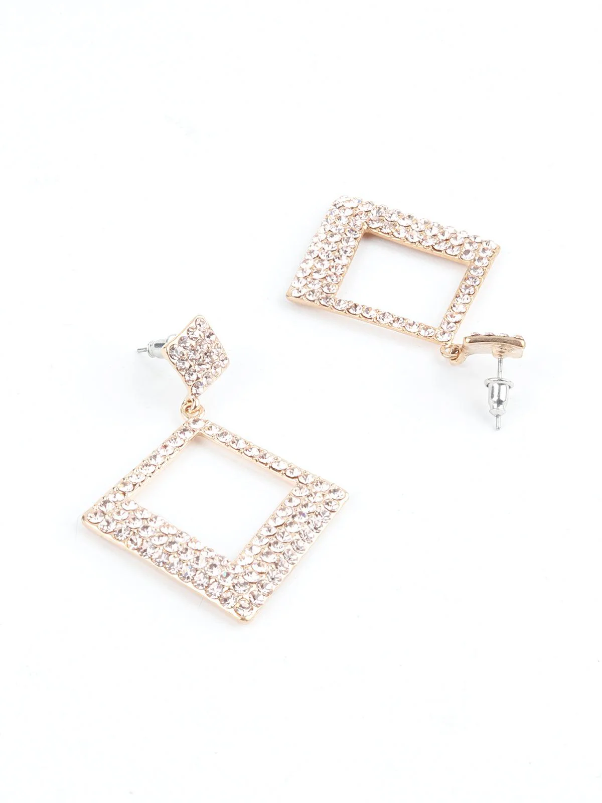 Odette Women Sparkling Square Crystal Dangling Earrings - Image 4