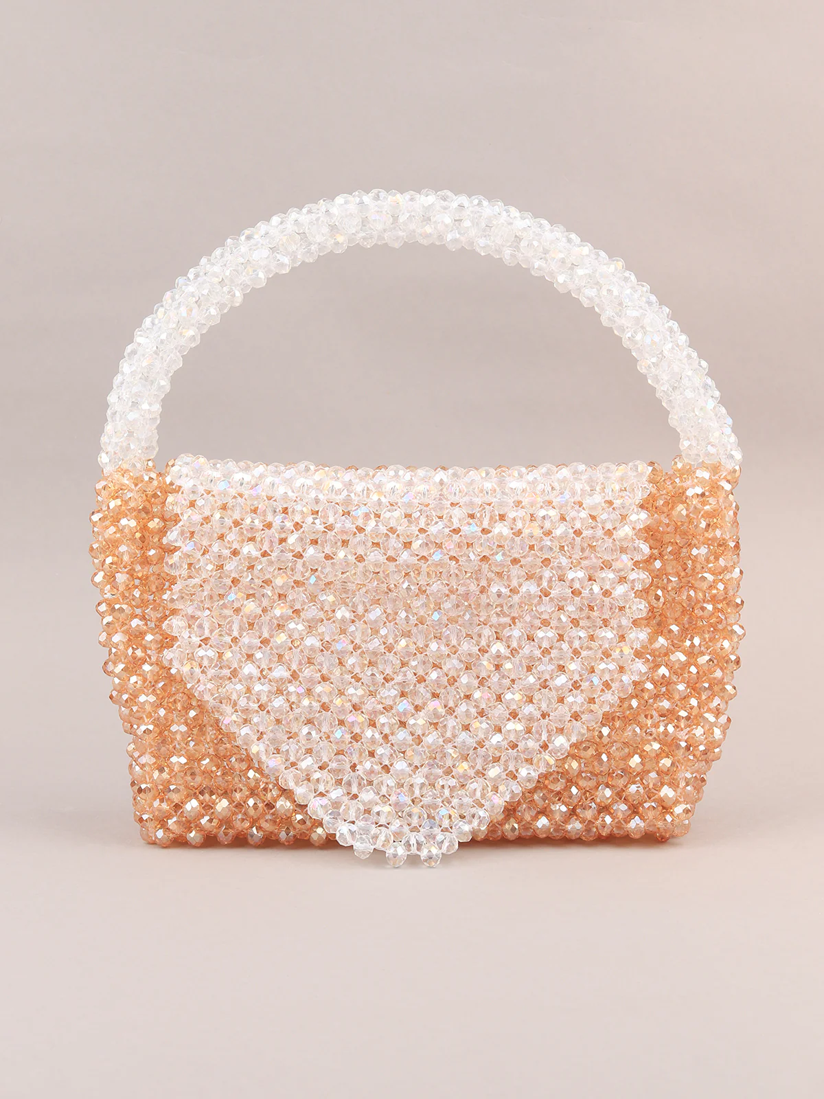 Odette Women Sparkling White And Golden Woven Clutch Bag - Image 3