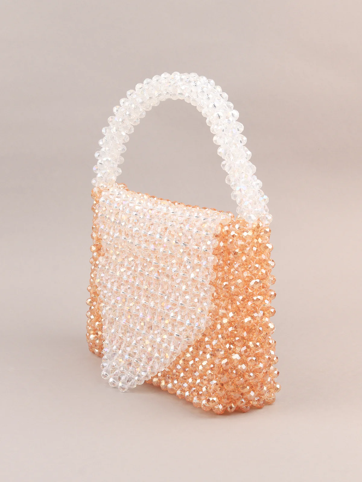 Odette Women Sparkling White And Golden Woven Clutch Bag - Image 4