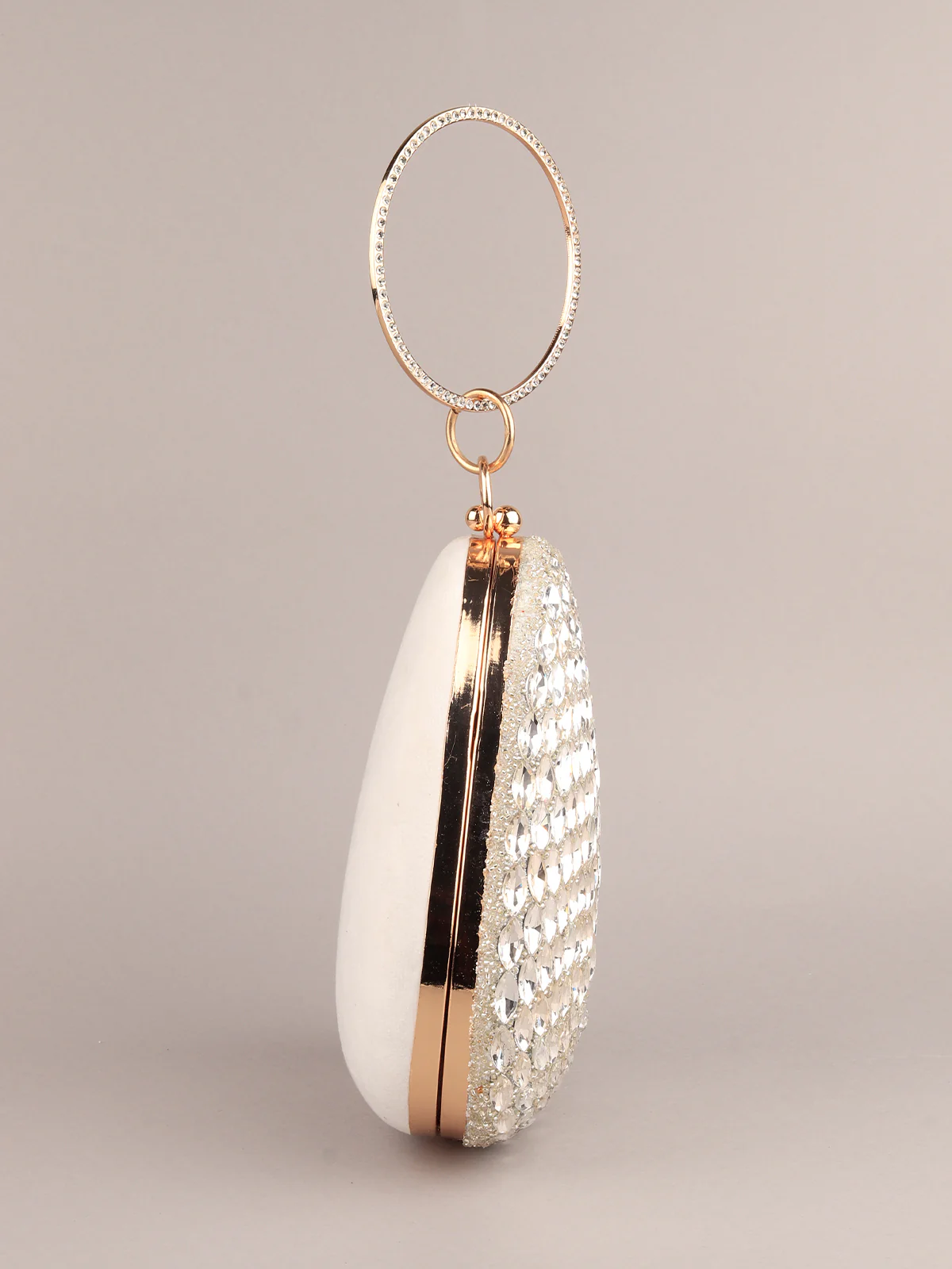 Odette Women Sparkly Drop Shape Structured Clutch Bag - Image 2