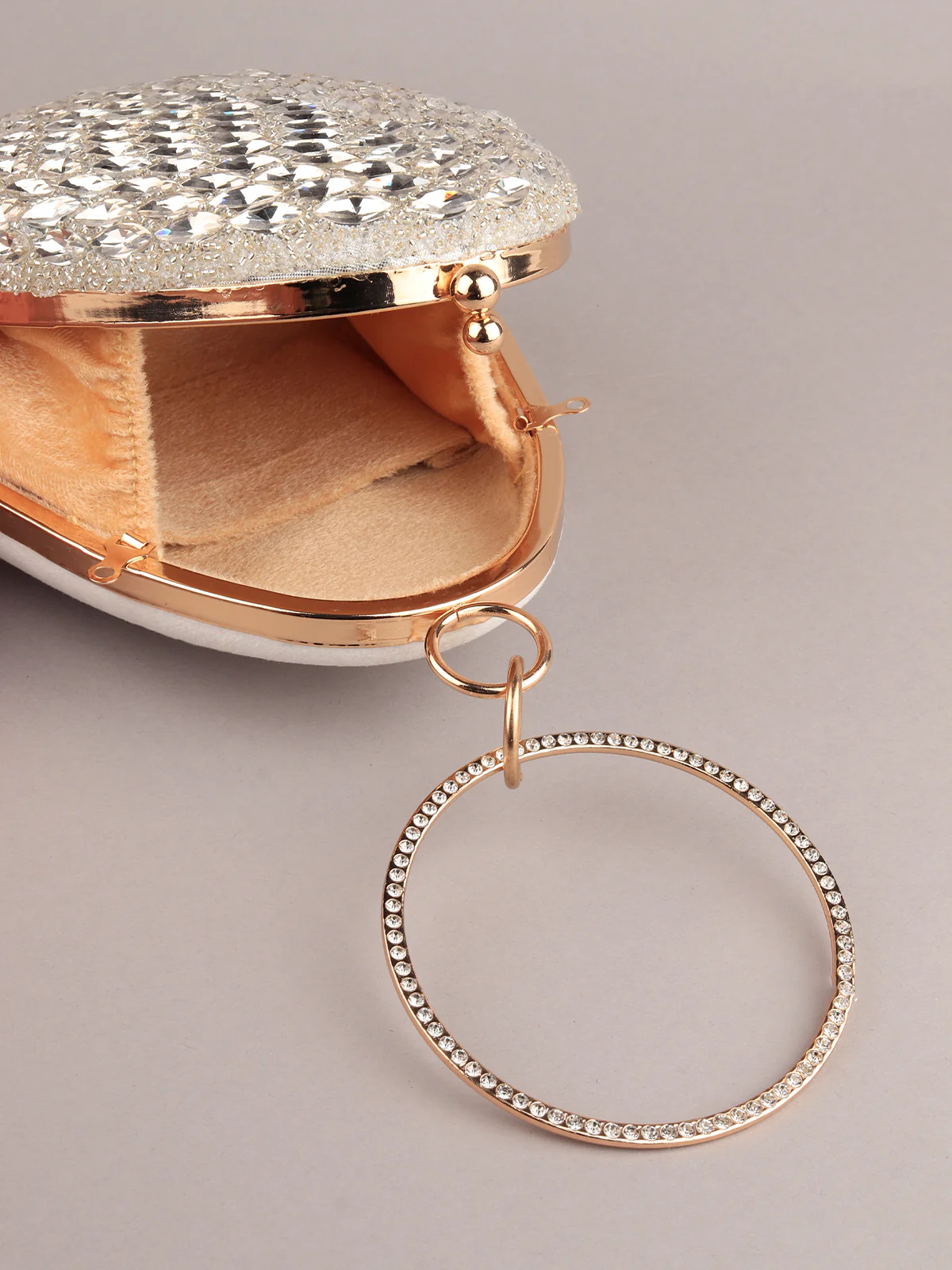 Odette Women Sparkly Drop Shape Structured Clutch Bag - Image 4