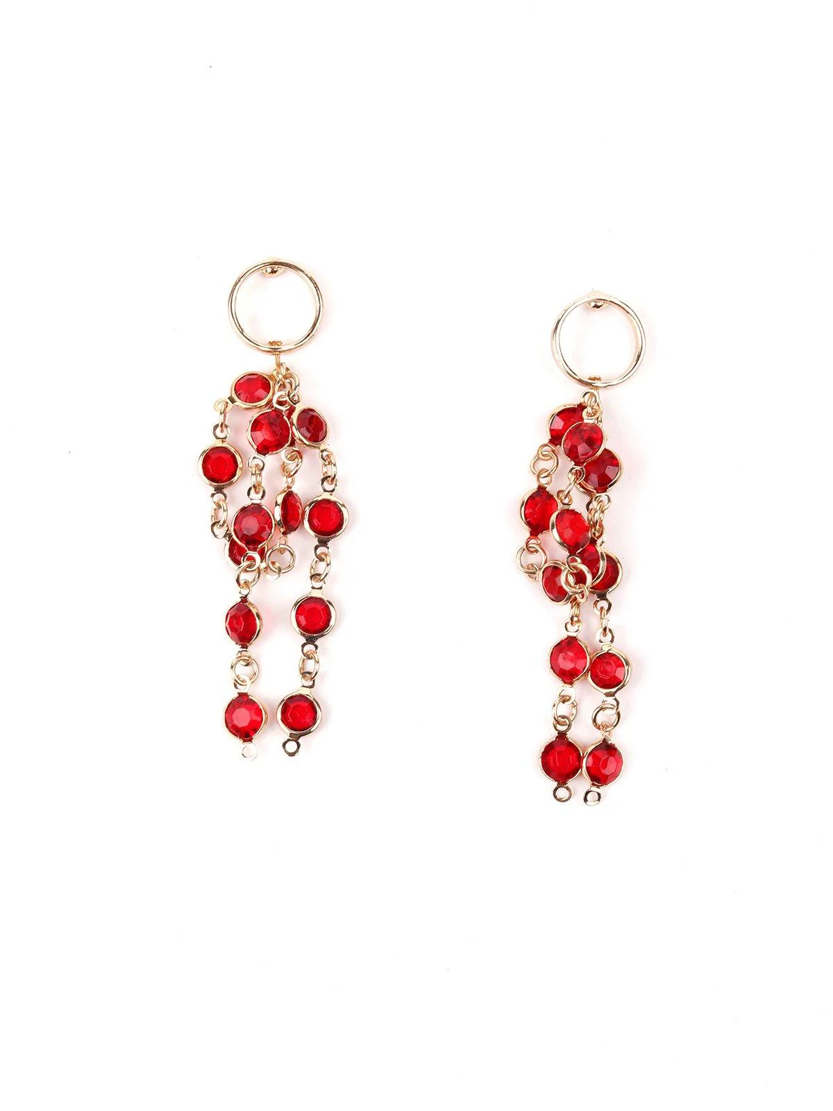 Odette Women Red Metal Earrings - Image 4