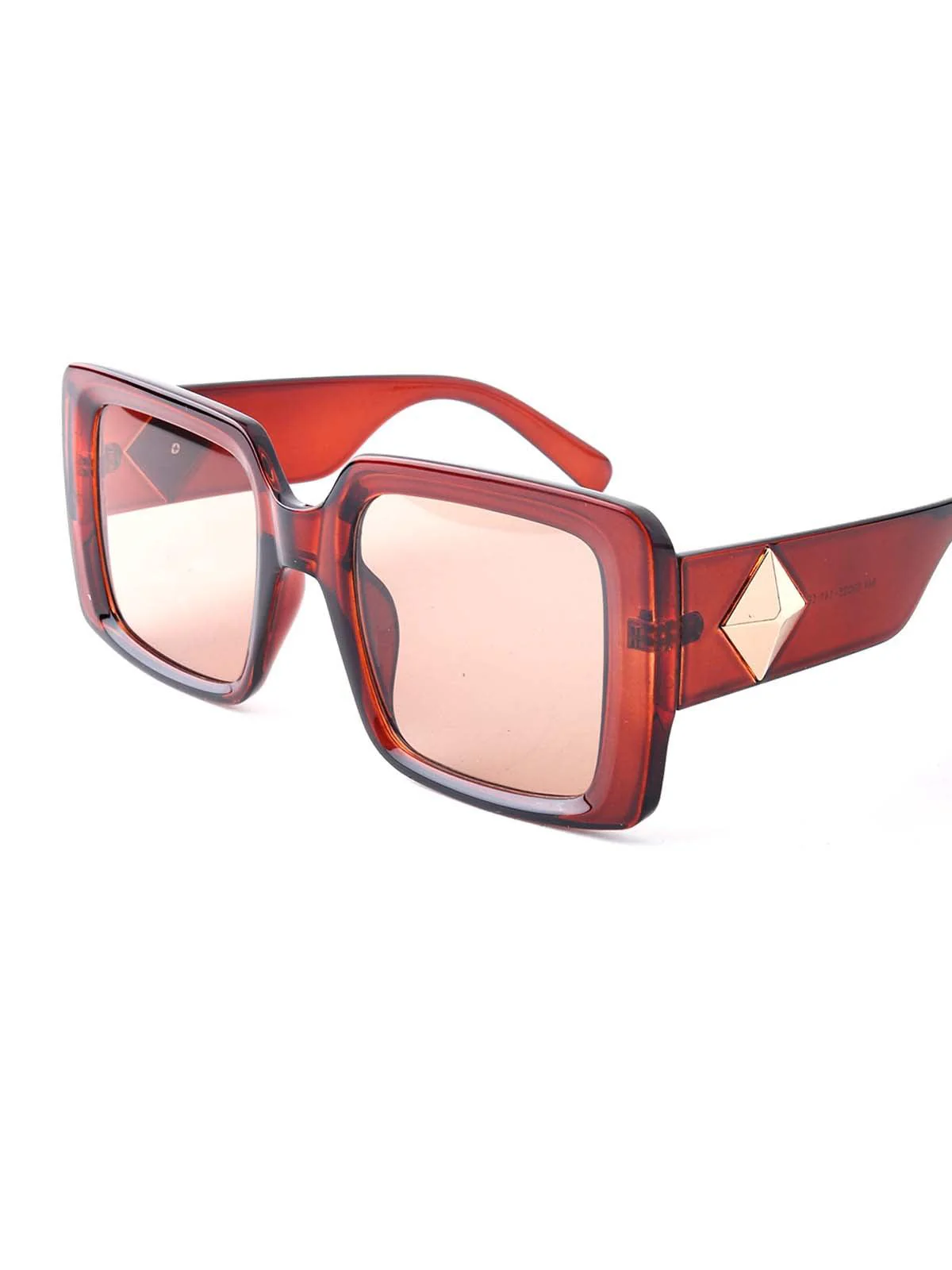 Odette Women Squared Red Oversized Sunglasses - Image 5