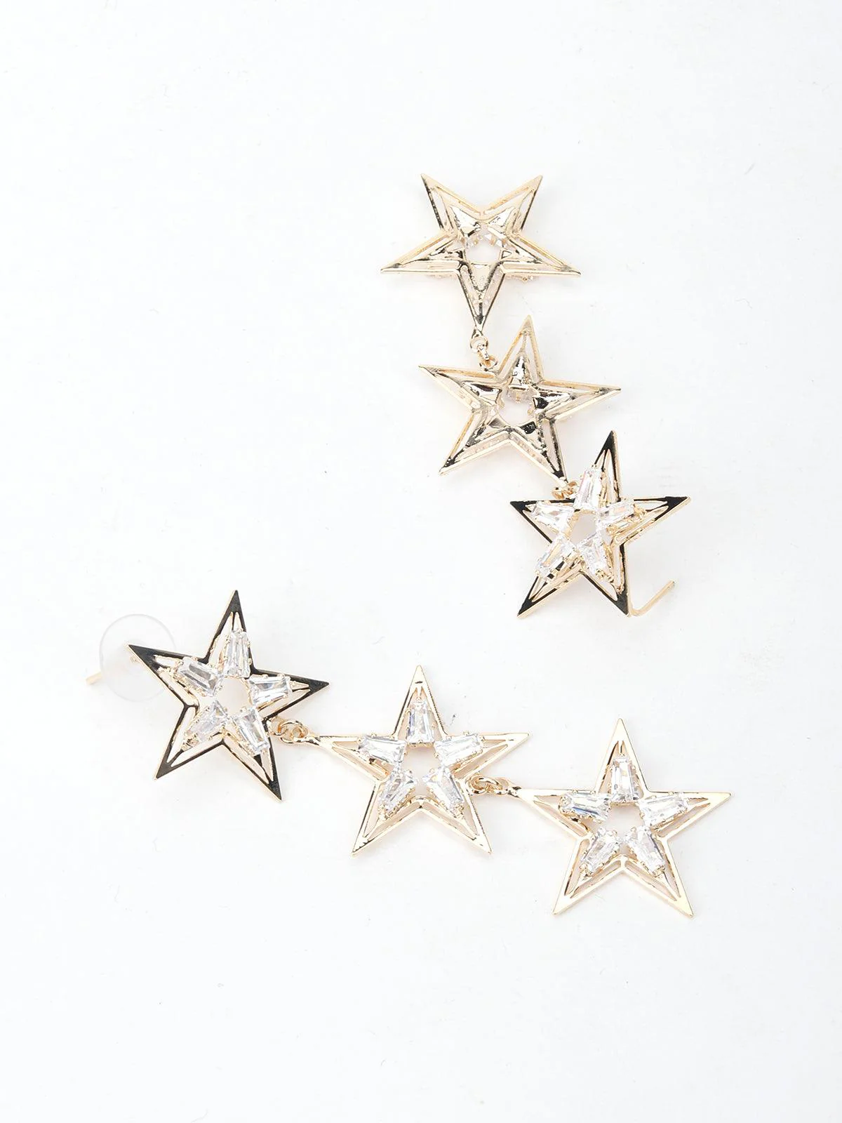 Odette Women Star Shape Gold Tone Dangle Earrings - Image 5