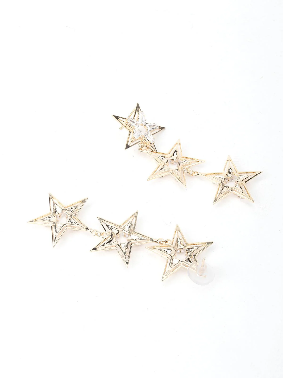 Odette Women Star Shape Gold Tone Dangle Earrings - Image 6