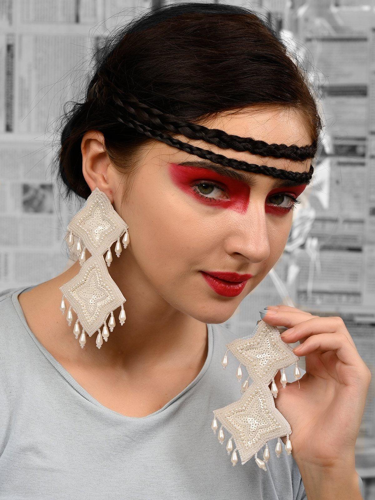 Odette Women White Metalearring - Image 2