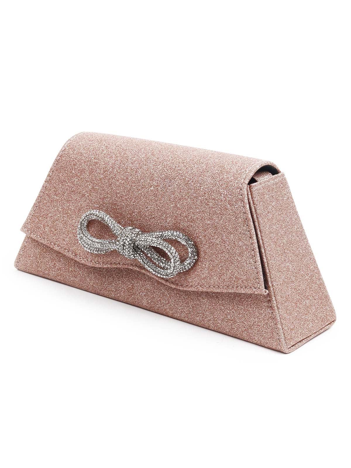 Odette Women Statement Gold Rose Colored Clutch Bag - Image 4
