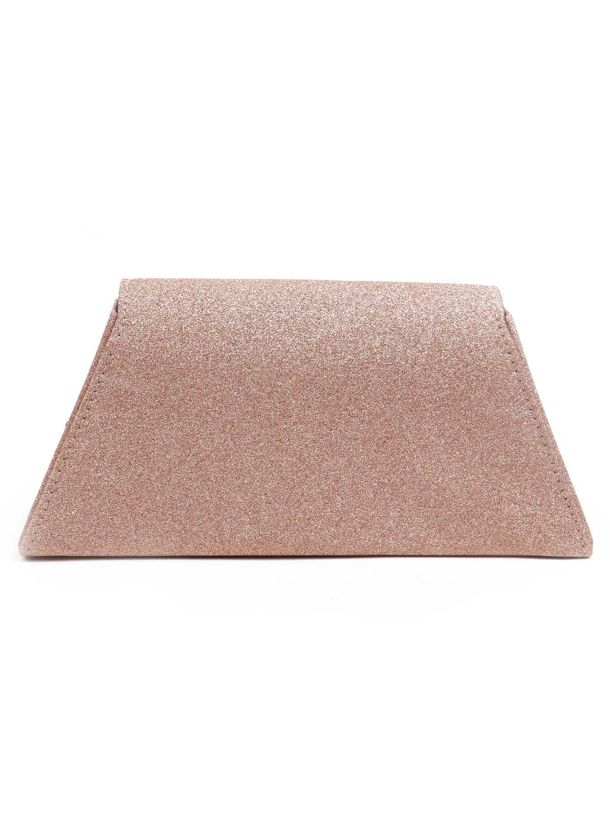 Odette Women Statement Gold Rose Colored Clutch Bag - Image 5