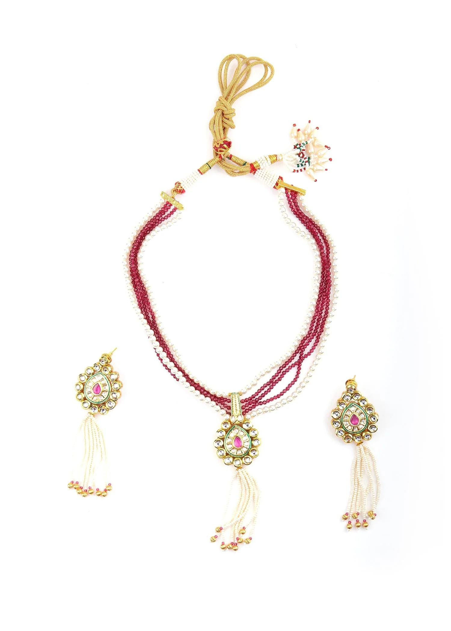 Odette Women Statement Multicolor Pearls Choker Set - Image 3