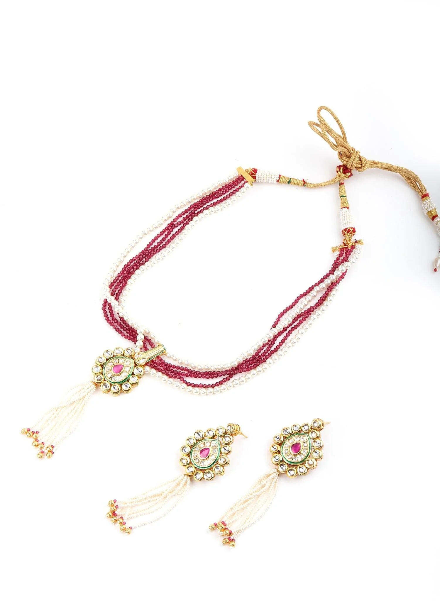 Odette Women Statement Multicolor Pearls Choker Set - Image 6