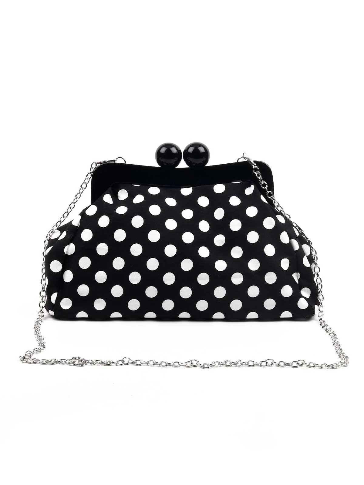 Odette Women Statement Printed Black Convertible Clutch - Image 3