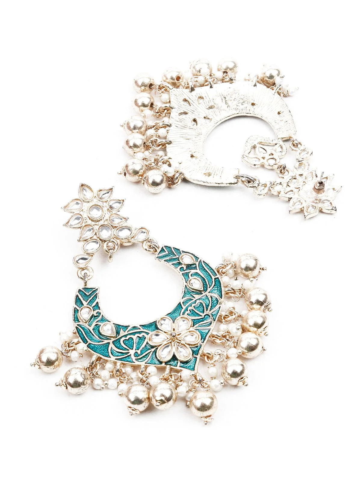 Odette Women Stone Studded Traditional Dangle Earrings - Image 3
