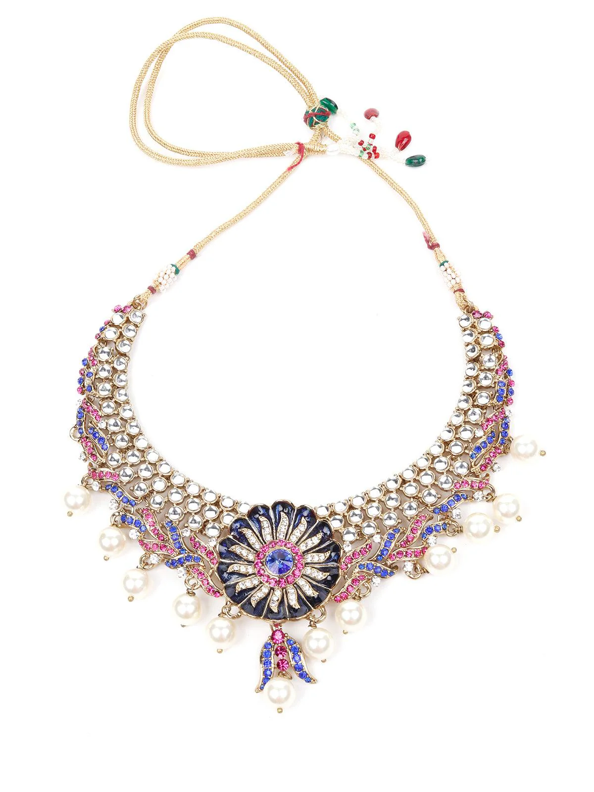 Odette Women Rusty Brown Stone And Kundan Set - Image 2
