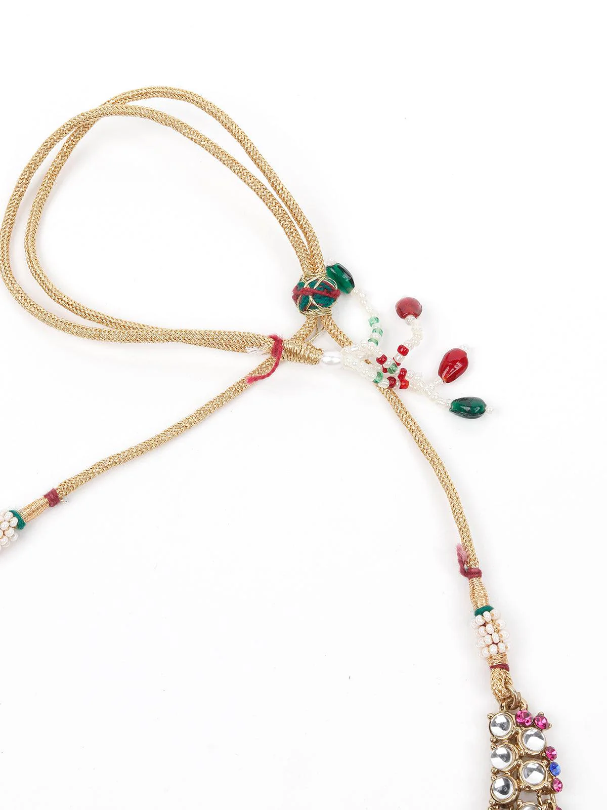 Odette Women Rusty Brown Stone And Kundan Set - Image 4
