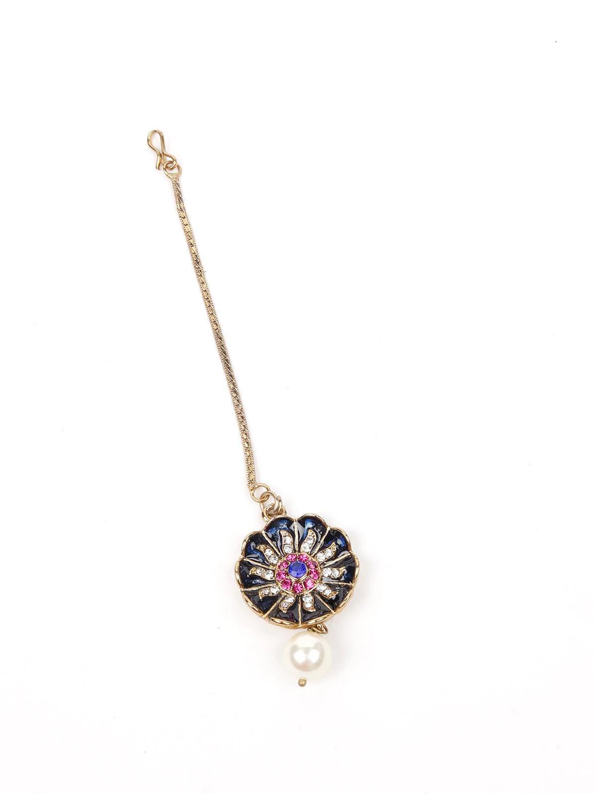 Odette Women Rusty Brown Stone And Kundan Set - Image 5